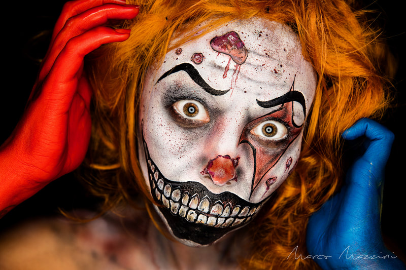 Photographie maquillage clown d'horreur de Marco Mazzini Luxembourg
