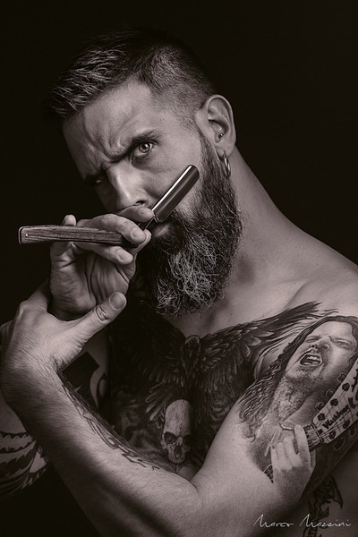 Photographie de portrait homme barbu de Marco Mazzini Luxembourg